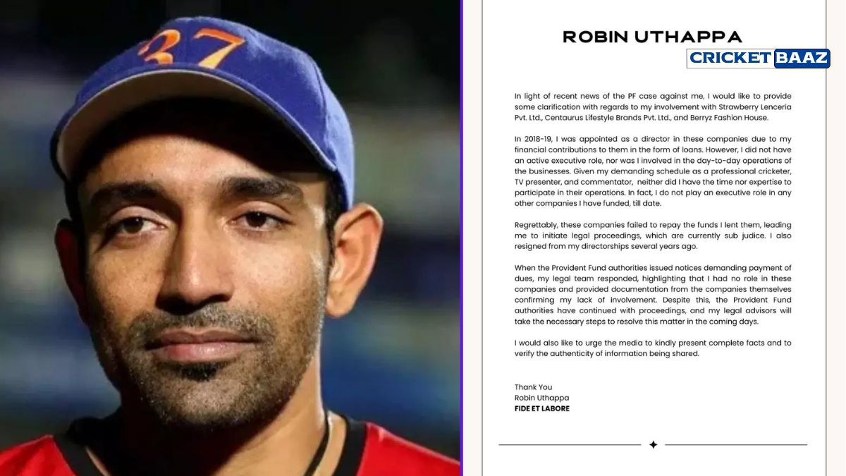 Robin Uthappa Responds to Provident Fund Fraud Allegations